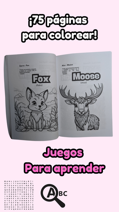 Libro para Colorear (Aprende los Animales en Inglés)